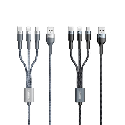 REMAX RC-070TH 1.2m 2A 3 in 1 USB to 8 Pin & USB-C / Type-C & Micro USB Charging Cable