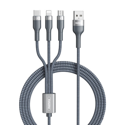 REMAX RC-070TH 1.2m 2A 3 in 1 USB to 8 Pin & USB-C / Type-C & Micro USB Charging Cable