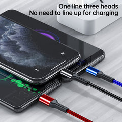 awei CL-971 3 in 1 1.2m 2.4A USB to 8 Pin + Micro USB + USB-C / Type-C Multi Charging Cable