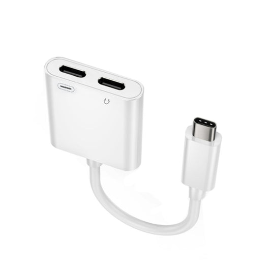 FT_AC42 2 in 1 18W PD USB-C / Type-C Male to USB-C / Type-C Audio + USB-C / Type-C Charging Female Audio Adapter