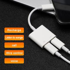 FT_AC42 2 in 1 18W PD USB-C / Type-C Male to USB-C / Type-C Audio + USB-C / Type-C Charging Female Audio Adapter