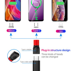 4 in 1 3A 8 Pin & USB-C / Type-C & Micro USB Zinc Alloy Magnetic Charging Head + USB-C / Type-C Magnetic Charging Adapter Set, USB-C / Type-C