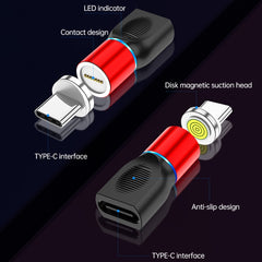 4 in 1 3A 8 Pin & USB-C / Type-C & Micro USB Zinc Alloy Magnetic Charging Head + USB-C / Type-C Magnetic Charging Adapter Set, USB-C / Type-C