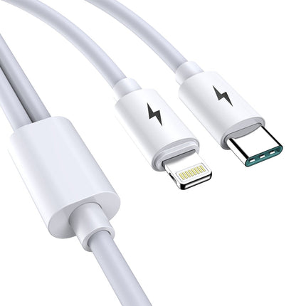 awei CL-79 2 in 1 1.2m USB to 8 Pin + USB-C / Type-C Multi Charging Cable