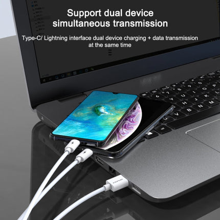 awei CL-79 2 in 1 1.2m USB to 8 Pin + USB-C / Type-C Multi Charging Cable