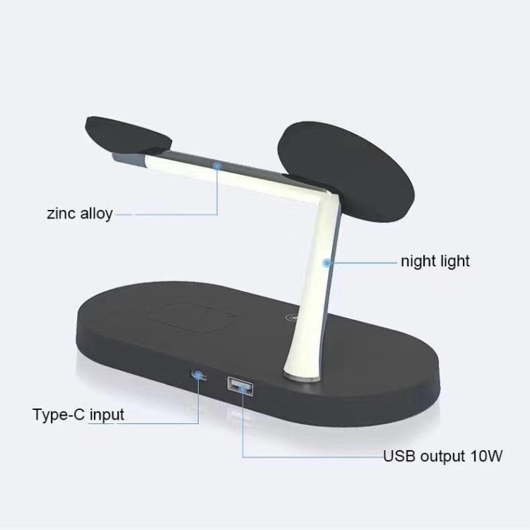 T268 5 in 1 15W Multi-function Magnetic Wireless Charger for iPhone 12 Series & Apple Watchs & AirPods 1 / 2 / Pro, with LED Light