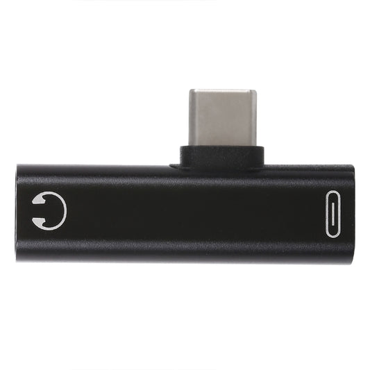 2 in 1 USB-C / Type-C Male to USB-C / Type-C Female 3.5mm Jack Charging Listening Adapter