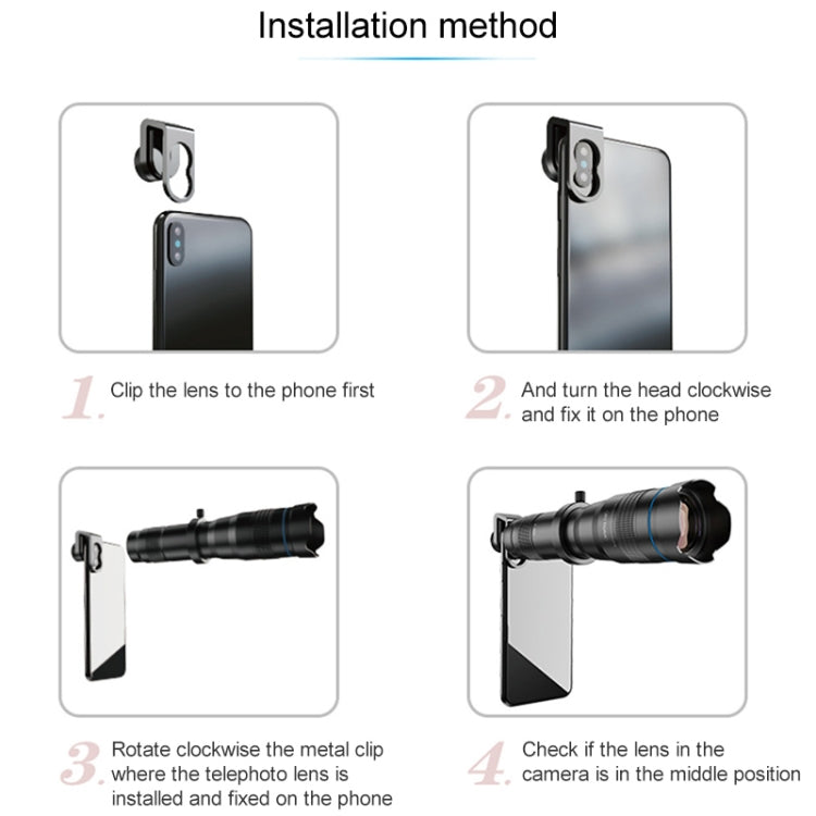 APEXEL APL-JS28X 28X HD External Dual-adjustment Zoom Telescope Universal Telephoto Phone Lens, APL-JS28X