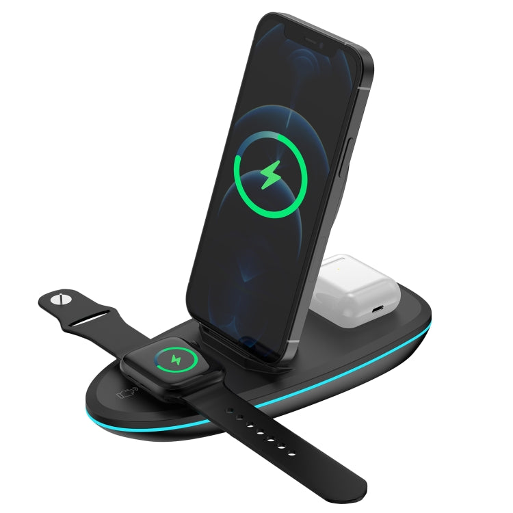 V9 3 in 1 Retractable Folding Multi-function Magnetic Wireless Charging Base for Phones & Apple Watch Series & AirPods