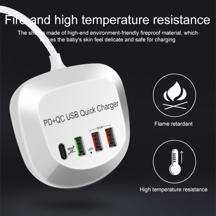 WLX-T3P 4 In 1 PD + QC Multi-function Smart Fast Charging USB Charger, WLX-T3P AU Plug, WLX-T3P EU Plug, WLX-T3P UK Plug, WLX-T3P US Plug