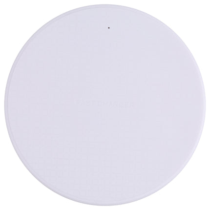 10W QI Plaid Pattern Round Plastic Wireless Charger, Plastic