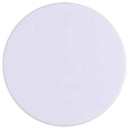 10W QI Plaid Pattern Round Plastic Wireless Charger, Plastic