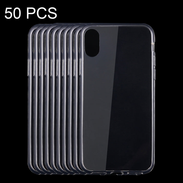 For iPhone X / XS 50pcs For iPhone X 0.75mm Ultra-thin Transparent TPU Protective Case, iPhone X / XS