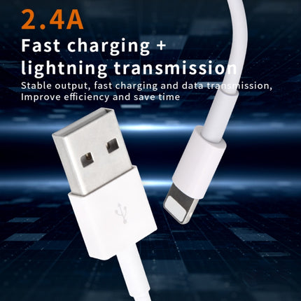 IVON CA19 2.4A USB to 8 Pin Fast Charge Data Cable for iPhone, iPad, Length: 1m