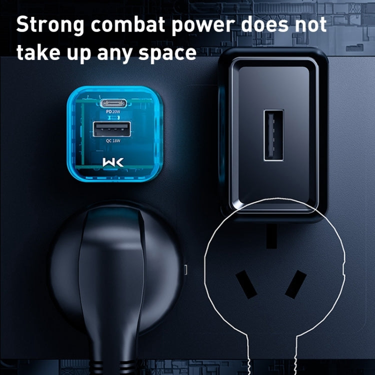 WK WP-U149 20W USB+USB-C/Type-C Dual Port Transparent Charger, Specifications: US Plug