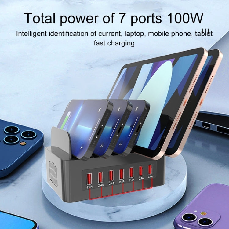 YFY-A54 100W USB + Type-C 5-Ports Smart Charging Station with Phone & Tablet Stand, US Plug, YFY-A54