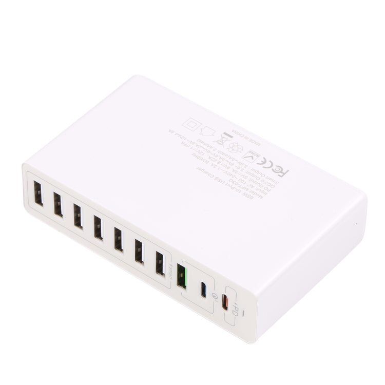 MFT-03Q 10 in 1 65W QC3.0 USB Smart Fast Charger, EU Plug, EU Plug