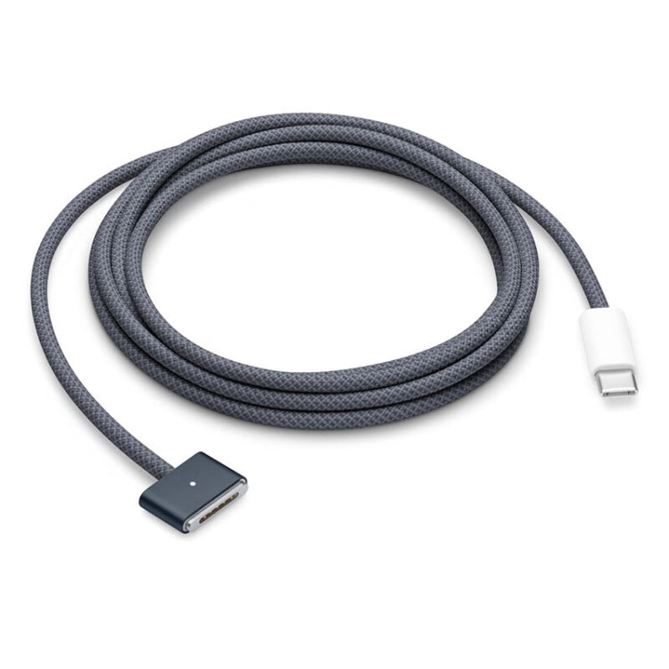 USB-C / Type-C to Magsafe 3 Braided Fast Charging Data Cable, Length: 2m, Blue, White