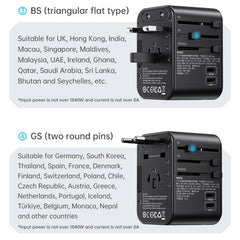 ROCK T62 35.5W Global Travel Multifunctional Plug PD Charger Power Adapter, T62
