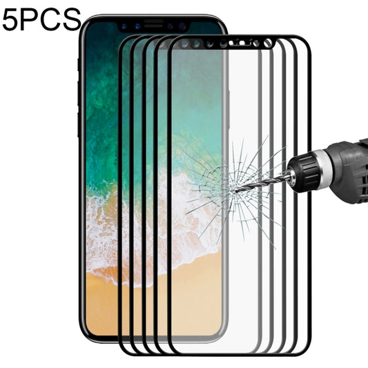 For iPhone X 5pcs ENKAY Hat-Prince 0.26mm 9H Surface Hardness 2.5D Explosion-proof Full Screen Tempered Glass Screen Film, For X 2.5D (5 PCS), For X 2.5D