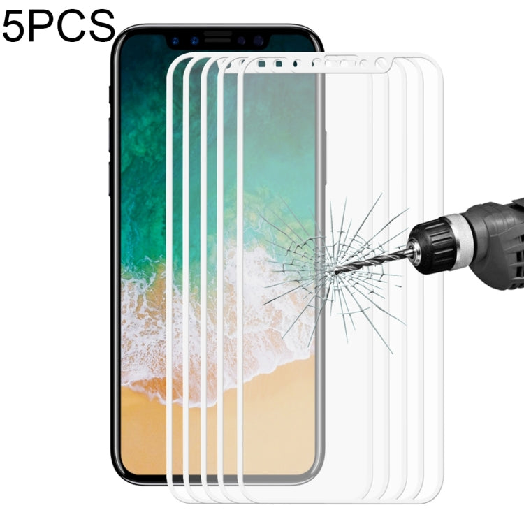 For iPhone X 5pcs ENKAY Hat-Prince 0.26mm 9H Surface Hardness 2.5D Explosion-proof Full Screen Tempered Glass Screen Film, For X 2.5D (5 PCS), For X 2.5D