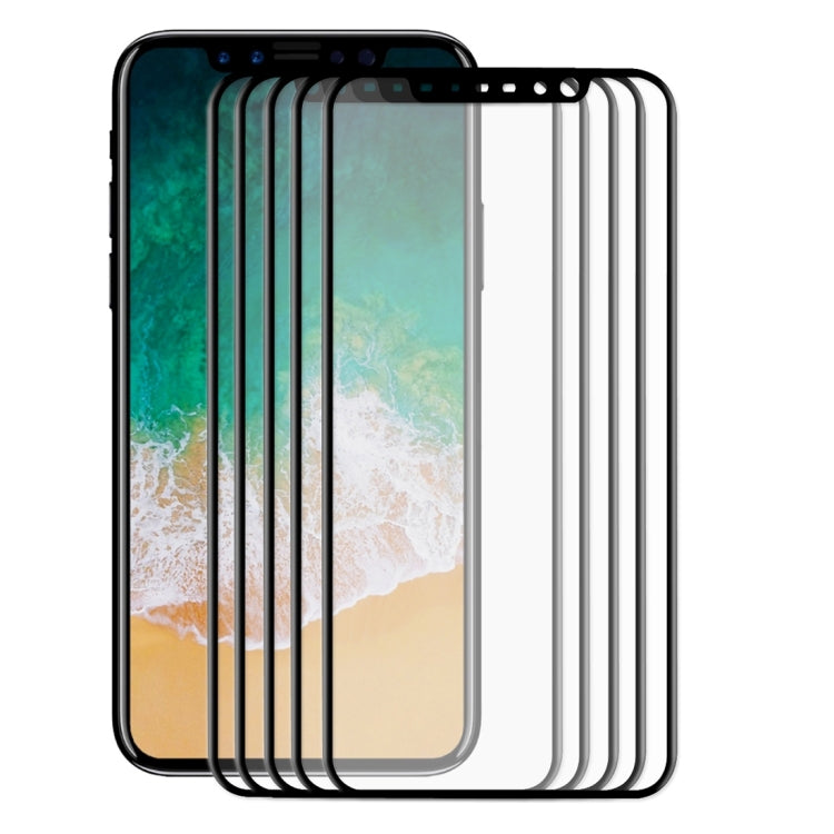 For iPhone X 5pcs ENKAY Hat-Prince  0.2mm 9H Surface Hardness 3D Explosion-proof Full Screen Carbon Fiber Soft Edges Tempered Glass Screen Film, For X 3D