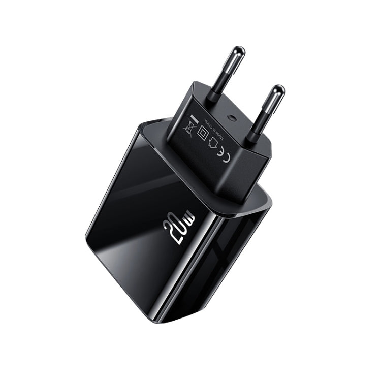 USAMS US-CC133 T40 PD + QC3.0 Ports Fast Charger Power Adapter with Digital Display, EU Plug