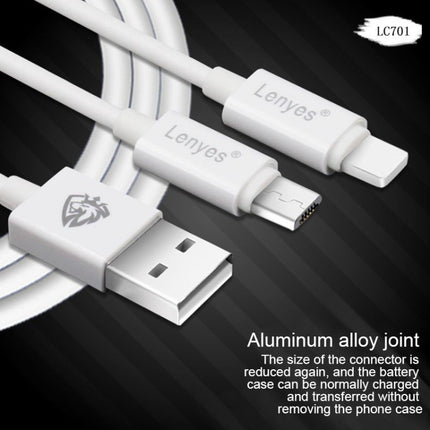 Lenyes LC701 1.5m 2.4A Output USB to 8 Pin PVC Data Sync Fast Charging Cable, 1.5m 8 Pin
