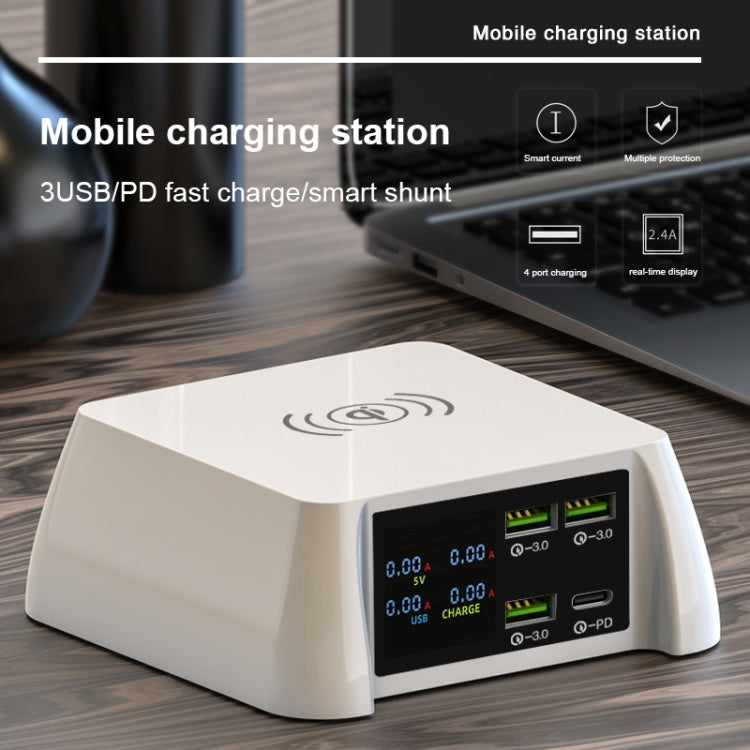 F96 100W USB x3 + PD Multi-function Smart Wireless Charger Charging Station