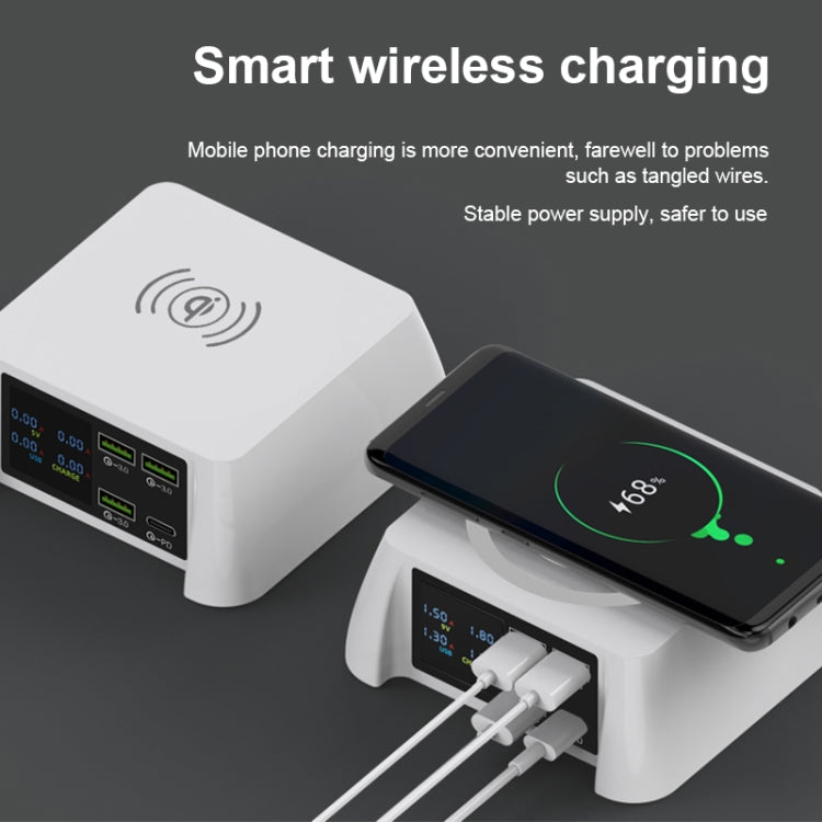 F96 100W USB x3 + PD Multi-function Smart Wireless Charger Charging Station