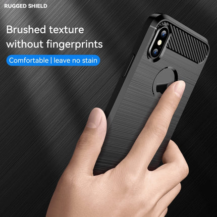 For iPhone X / XS Carbon Fiber TPU Brushed Texture Shockproof Protective Back Cover Case, For iPhone X / XS, For X