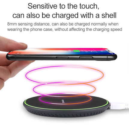 KD-1 Ultra-thin 10W Normal Charging Wireless Charger, Normal Charging, Black, Normal Charging, White