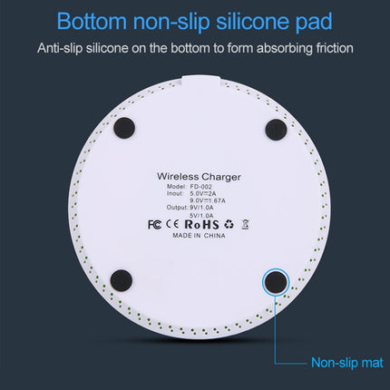 KD-1 Ultra-thin 10W Normal Charging Wireless Charger, Normal Charging, Black, Normal Charging, White