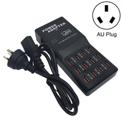 W-858 12A 12 Ports USB Fast Charging Dock Desktop Smart Charger AC100-240V, AU Plug, AU Plug