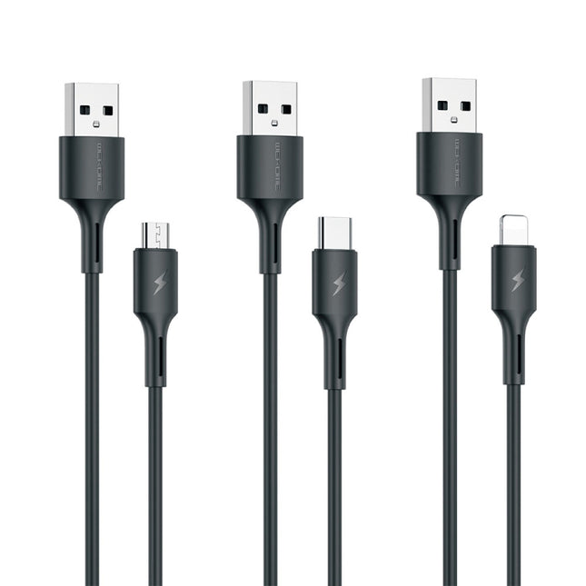 WK WDC-136 USB to 8 Pin 3A Fast Charing Data Cable, USB to 8 Pin(Black)