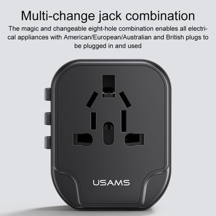 USAMS US-CC173 T55 12W Universal Multi Plug Travel Charger, US-CC173 T55