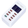 A8 50W 8 Ports USB + QC3.0 Smart Charging Station with Digital Display AC100-240V, EU Plug