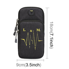 Universal 6.2 inch or Under Phone Zipper Double Bag Multi-functional Sport Arm Case with Earphone Hole