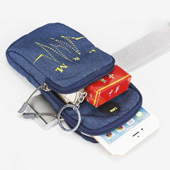 Universal 6.2 inch or Under Phone Zipper Double Bag Multi-functional Sport Arm Case with Earphone Hole