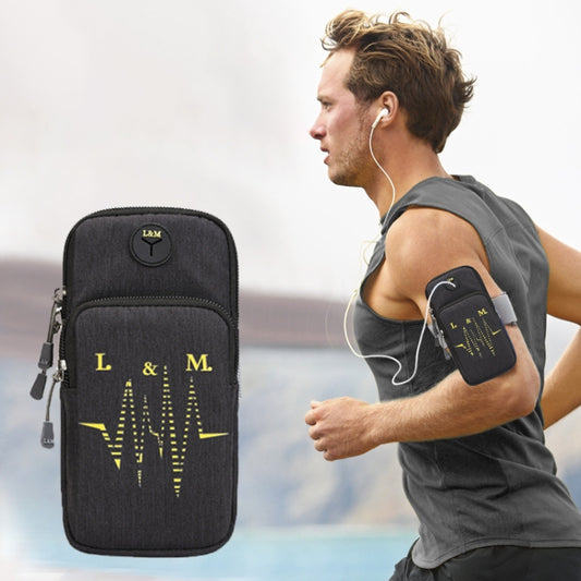 Universal 6.2 inch or Under Phone Zipper Double Bag Multi-functional Sport Arm Case with Earphone Hole