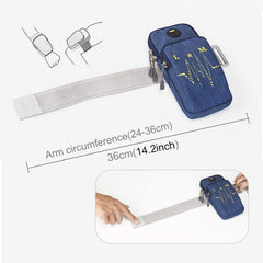 Universal 6.2 inch or Under Phone Zipper Double Bag Multi-functional Sport Arm Case with Earphone Hole