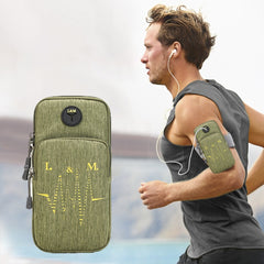 Universal 6.2 inch or Under Phone Zipper Double Bag Multi-functional Sport Arm Case with Earphone Hole