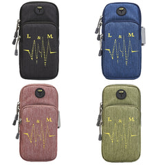 Universal 6.2 inch or Under Phone Zipper Double Bag Multi-functional Sport Arm Case with Earphone Hole