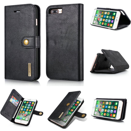 DG.MING for iPhone 8 Plus & iPhone 7 Plus Crazy Horse Texture Horizontal Flip Detachable Magnetic Protective Case with Holder & Card Slots & Wallet, iPhone 8P & 7P