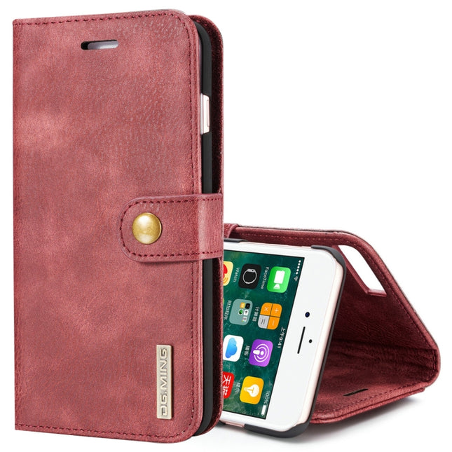 DG.MING for iPhone 8 Plus & iPhone 7 Plus Crazy Horse Texture Horizontal Flip Detachable Magnetic Protective Case with Holder & Card Slots & Wallet, iPhone 8P & 7P