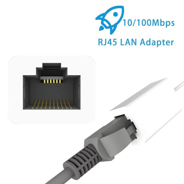 NK107A1 8 Pin to RJ45 Ethernet LAN Network Adapter Cable for iPhone / iPad Series, Total Length: 16cm