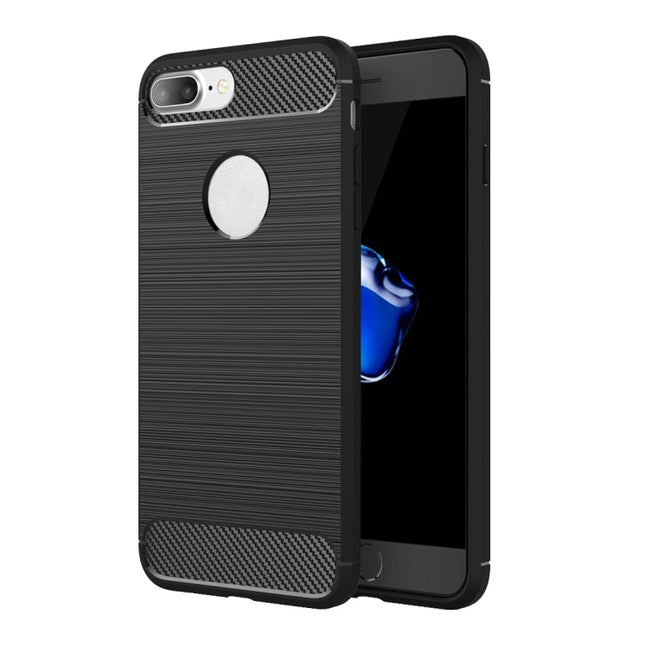 For iPhone 8 Plus Brushed Texture Fiber TPU Rugged Armor Protective Case, For iPhone 8 Plus