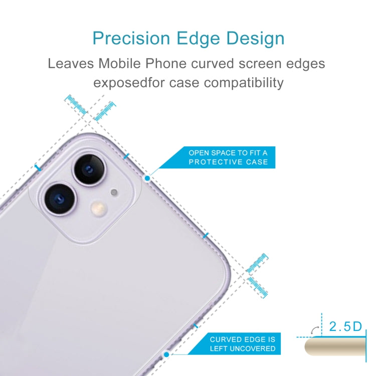 For iPhone 11 50pcs  9H 2.5D Half - Screen Transparent Mobile Phone Tempered Glass Film Back Film, For iPhone 11 (50 PCS)