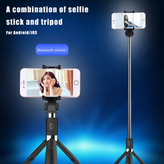 2 in 1 Foldable Bluetooth Shutter Remote Selfie Stick Tripod for iPhone and Android Phones
