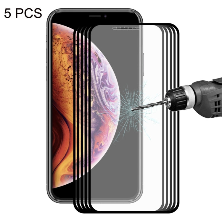 For iPhone X / XS 5pcs ENKAY Hat-Prince 0.2mm 9H 2.5D Full Screen Tempered Glass Film, For X / XS (2.5D)